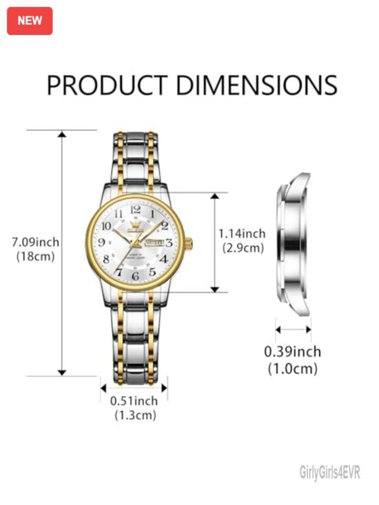 Small Face Dress Watch with Date Stainless Steel Quartz main image 5